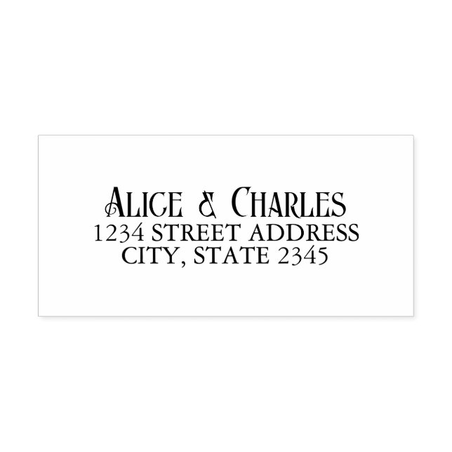 Hemadressetikett för klassiskt par Namn Bröllop Självfärgande Stämpel (Design)