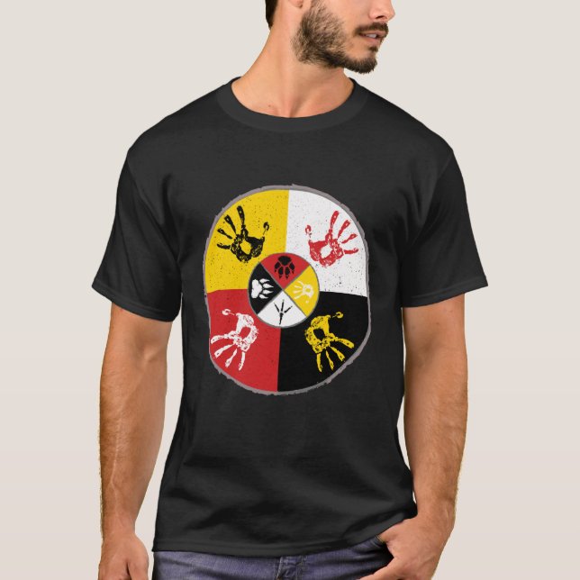 Hemamerikanskt medicin Wheel MMIW Hand T Shirt (Framsida)