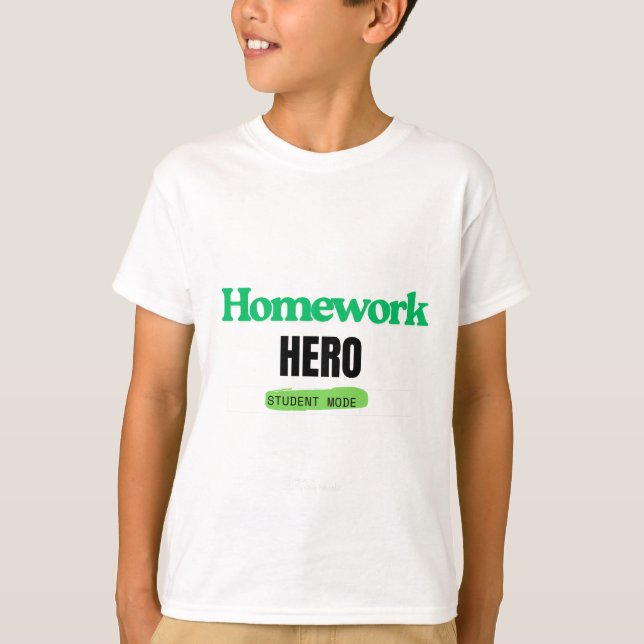 Hemarbete Hero: Student Mode Tee (Framsida)