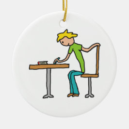 Hemarbete Julgransprydnad Keramik