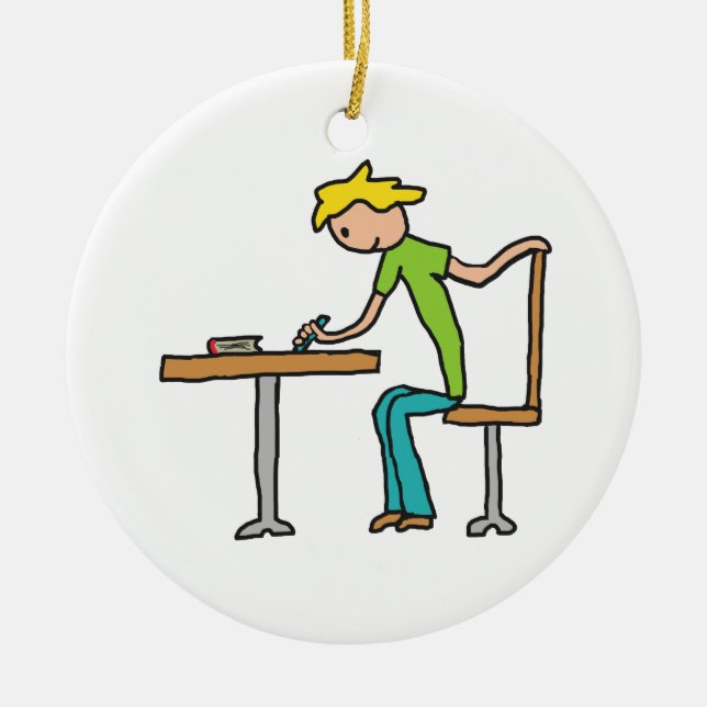 Hemarbete Julgransprydnad Keramik (Framsidan)