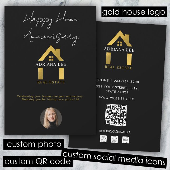 Hemårsdagen för Luxury Real Gods Agent Lycklig Inbjudningar (Luxury Real Estate Agent Happy Home Anniversary Invitation)