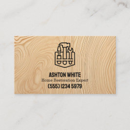 Hemåterställning Faux Plywood Visitkort