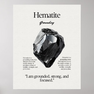 Hematite Gem Crystal, meningskort Poster