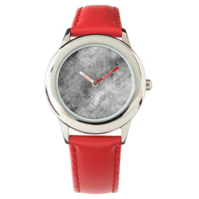 Hematite Grått Scribged Struktur Armbandsur (Framsida)