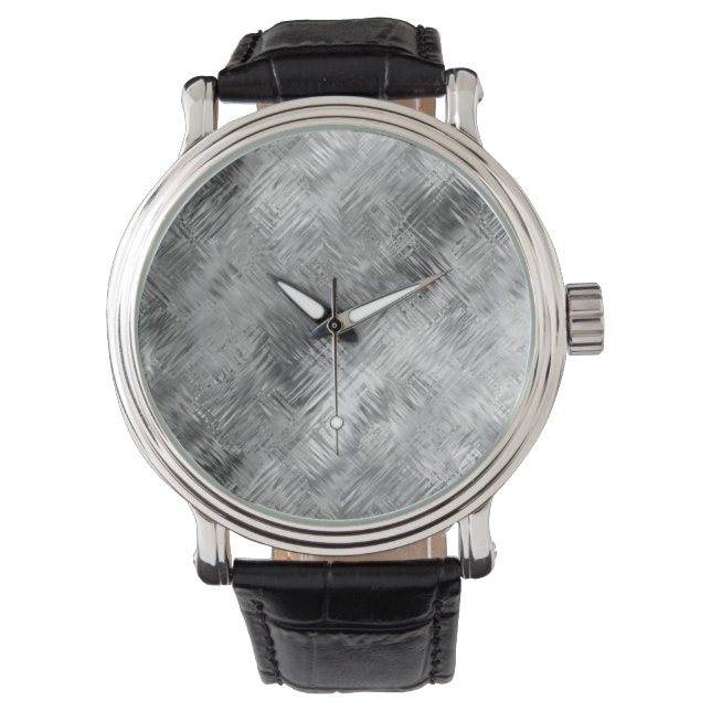 Hematite Grått Scribged Struktur Armbandsur (Framsida)