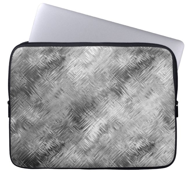 Hematite Grått Scribged Struktur Laptop Sleeve (Framsidan)