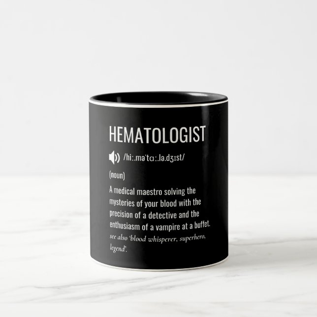 Hematolog Hematolog Definition Två-Tonad Mugg (Center)