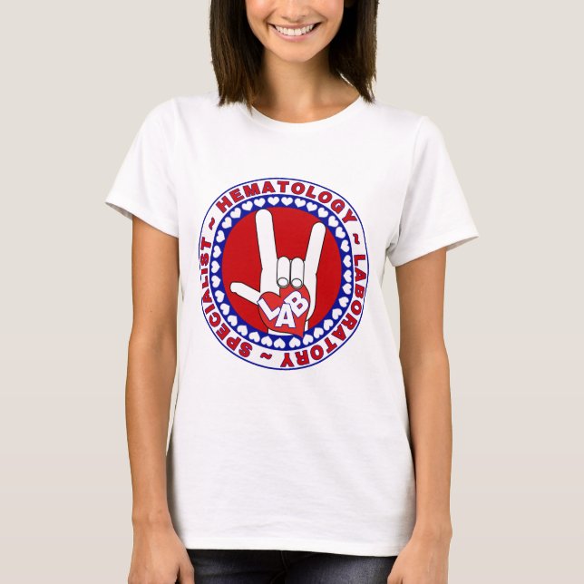HEMATOLOGIST HEMATOLOGY SPECIALIST LOGOTYP ROUND TEE (Framsida)