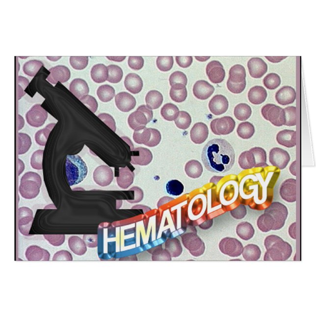 HEMATOLOGY - medicinsk teknologi - laboratorium Hälsningskort (Framsidan Horizontal)