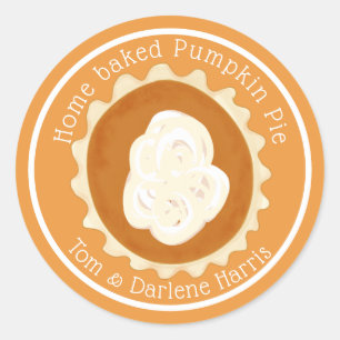Hembakad Pumpkin Paj Sticker Runt Klistermärke