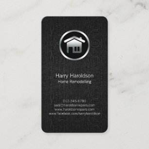 Hemborttagning av Silver House-ikon Black Visitkort