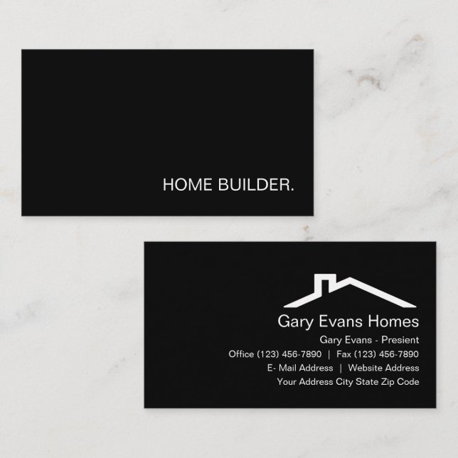 Hembyggare Minimal Design Visitkort (Fram/baksida)