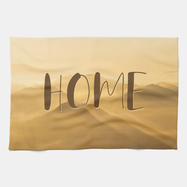 Hemcitat för morgondimma guld lagrar kökshandduk (Horisontell)