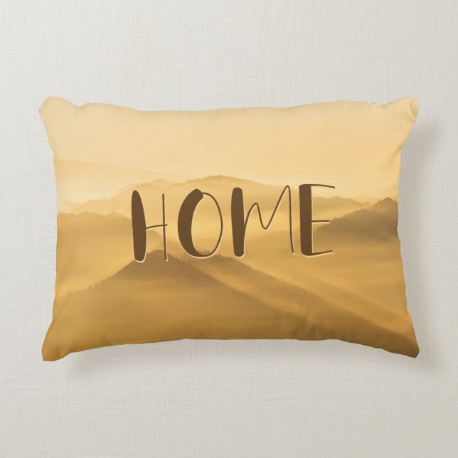 Hemcitat för morgondimma guld lagrar prydnadskudde (Framsidan)