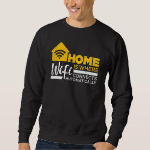 Hemdefinition är den plats där WiFi ansluter autom Lång Ärmad Tröja