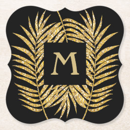 Hemdekretet för tropisk Guld-Glitter-Handflatan-Tr Underlägg Papper