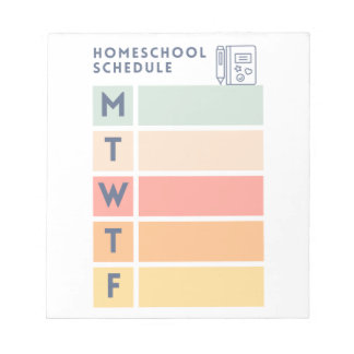 Hemeschool Schedule Pad Anteckningsblock