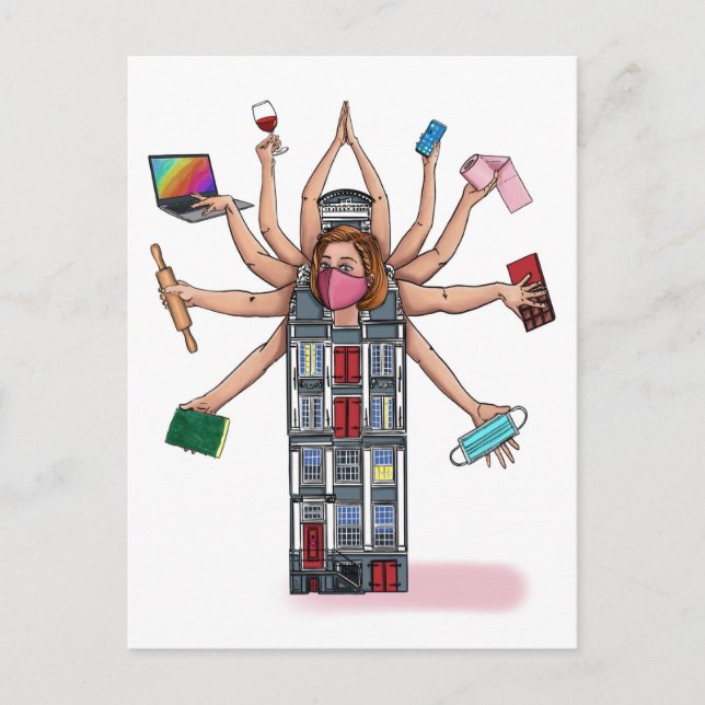 "Hemestställa" Vykort (Framsida)