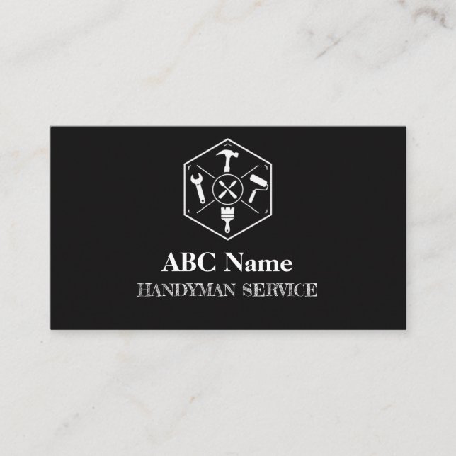 Hemförbättring och reparation handyman tjänster visitkort (Framsida)