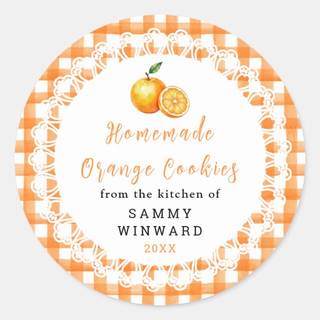 Hemgjord Orange Kex Etikett (Framsida)