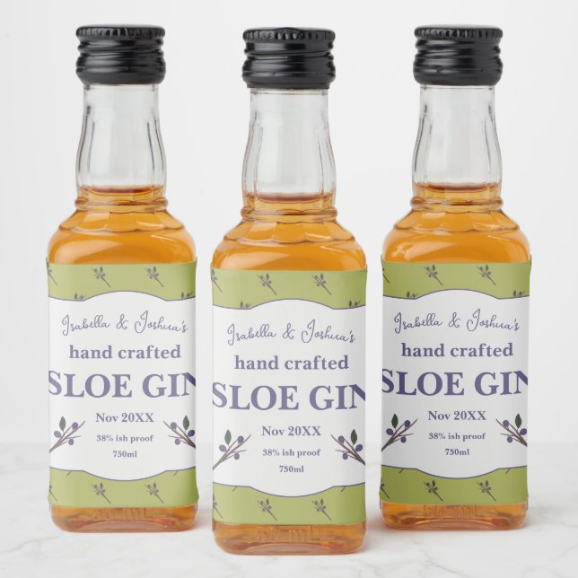 Hemgjord Sloe Gin-etikett Spritflaskor Etikett (Flaskor)