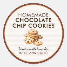 Hemgjorda Choklad Chip Cookie Etikettalternativ