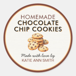 Hemgjorda Choklad Chip Cookie Etikettalternativ Runt Klistermärke