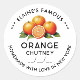 Hemgod orange chutney konserver runt klistermärke