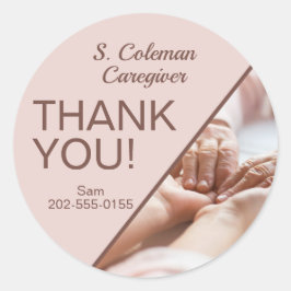 Hemhjälp för Tack Caregister Runt Klistermärke
