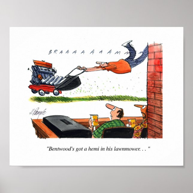 Hemi Mower Tecknad Poster (Framsidan)