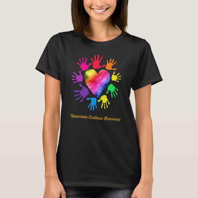 Hemicrania Continua Awareness Händer Hemicrania Co T Shirt (Framsida)