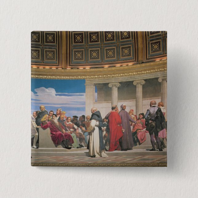 Hemicycle: Åldrar för konstnärer allra, Knapp (Framsida)