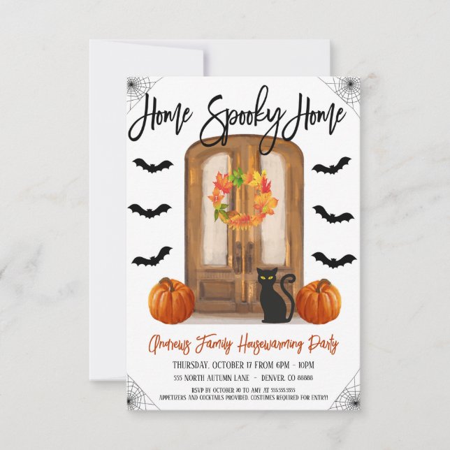 Heminbjudan till Halloween-hemtaloky Inbjudningar (Framsida)