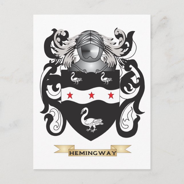 Hemingway Jackar av Arm (Family Crest) Vykort (Framsida)