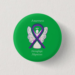 Hemiplegisk grainmedvetenhet Ribbon Angel Button Knapp