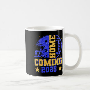 Hemkomst 2025 Hoco Fotboll Mama Tjej Blå Guld Kaffemugg