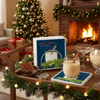 Hemlagad Äggtoddy Flasketikett Festiv Drick för Hö Pappersservett