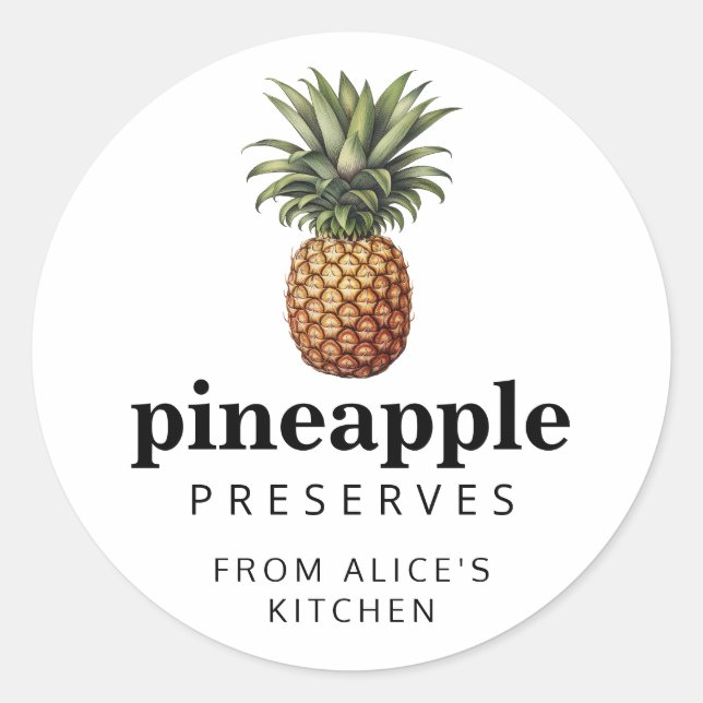 Hemlagad ananas sylt etikett (Framsida)