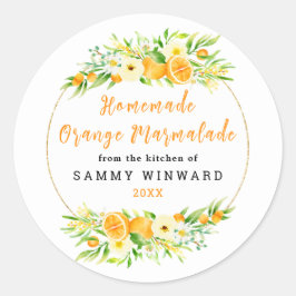 Hemlagad apelsinmarmelad Etikett för konservering