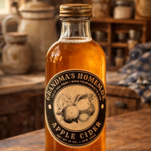 Hemlagad äppelcider Vintage Kraft Etikett Mall