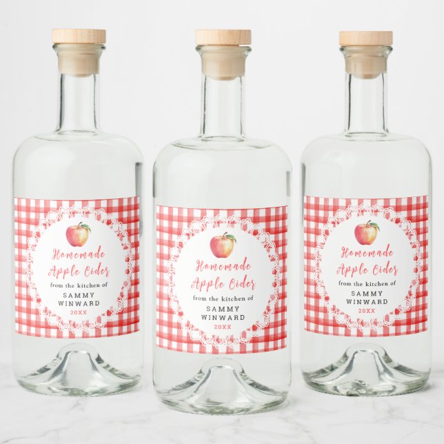 Hemlagad Äppelcidretikett Spritflaskor Etikett (Flaskor)