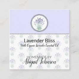 Hemlagad Badrum & Kropps- Lavendel Produkt Hang Ta Fyrkantigt Visitkort
