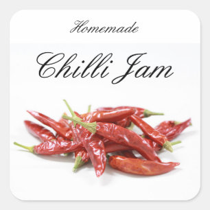 Hemlagad chilisylt fyrkantigt klistermärke