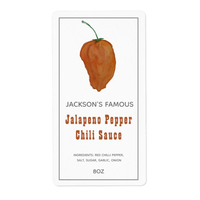 Hemlagad het sauce Jalapenpeppar chilisaus  Fraktsedel (Framsidan)