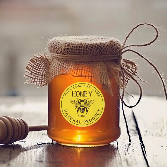 Hemlagad Honey Redigerbar Etikett Klistermärke (Skapare uppladdad)