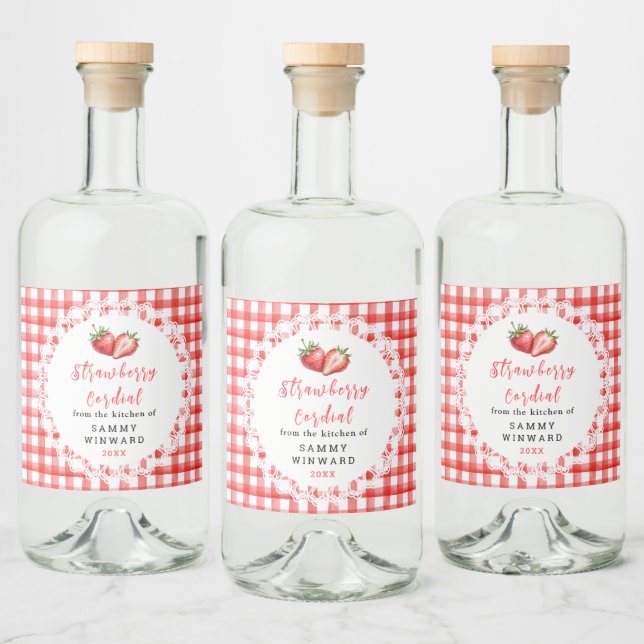 Hemlagad Jordgubbssaft Flasksedel Spritflaskor Etikett (Flaskor)
