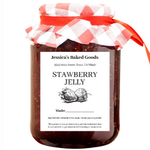 Hemlagad jordgubbssylletikett STRAW03wn Vinflaska Etikett