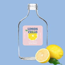 Hemlagad kärlek Modern rosa kraft limoncello likör Fyrkantigt Klistermärke