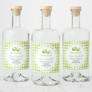 Hemlagad Lime Cordial Flasketikett Spritflaskor Etikett